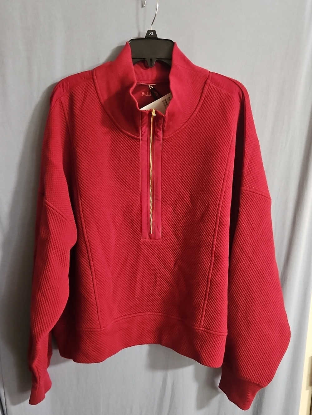 CALIA Women’s Elevate Ripple 1/4 Zip Pullover: RICH RED: NEW WITH TAGS: SIZE XXL